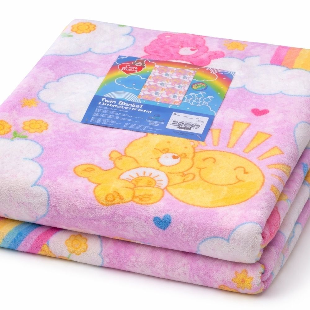 CareBears Pink and Yellow Twin Blanket 60x90 - Picture 2 of 10